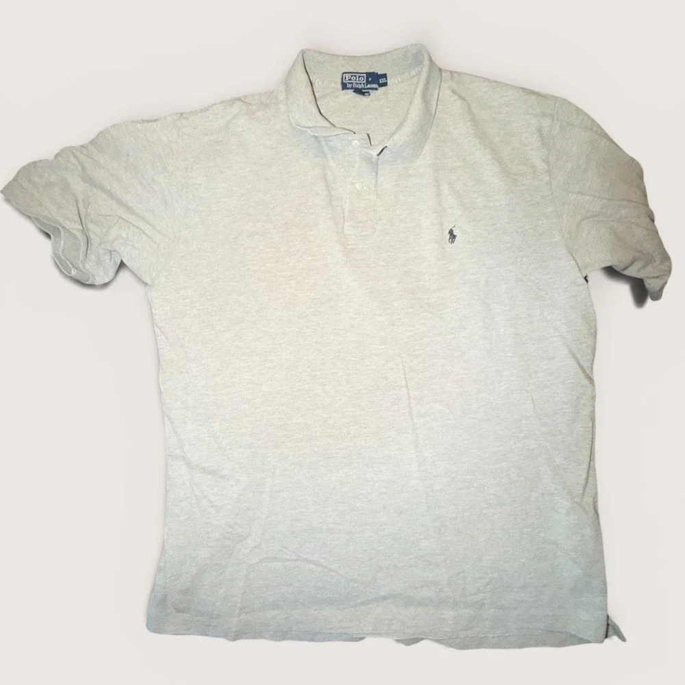 Polo Ralph Lauren Mens XXL Heather Grey Short Sleeve Pique Cotton Polo Shirt